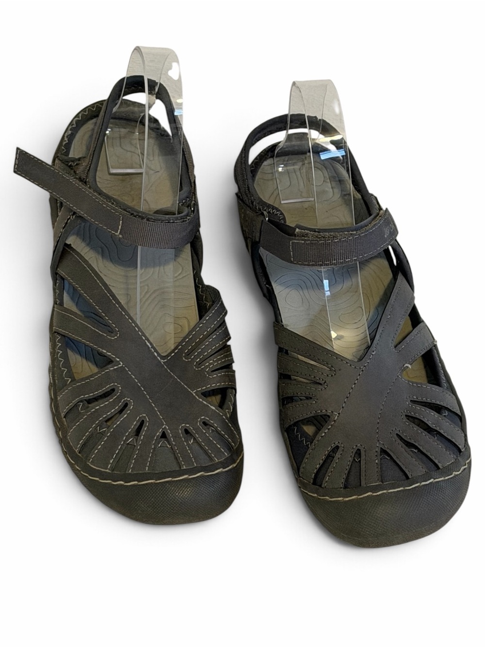 JSport by Jambu Poppy Gray Strappy Hiking Walking Sandals Women's 10